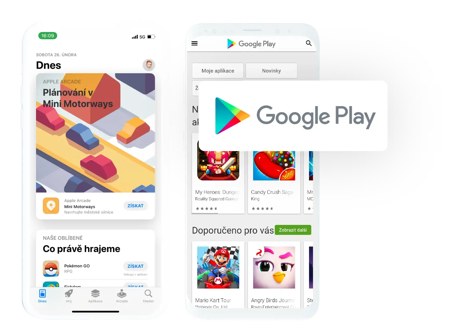 Dostupnost v App Store a Google Play